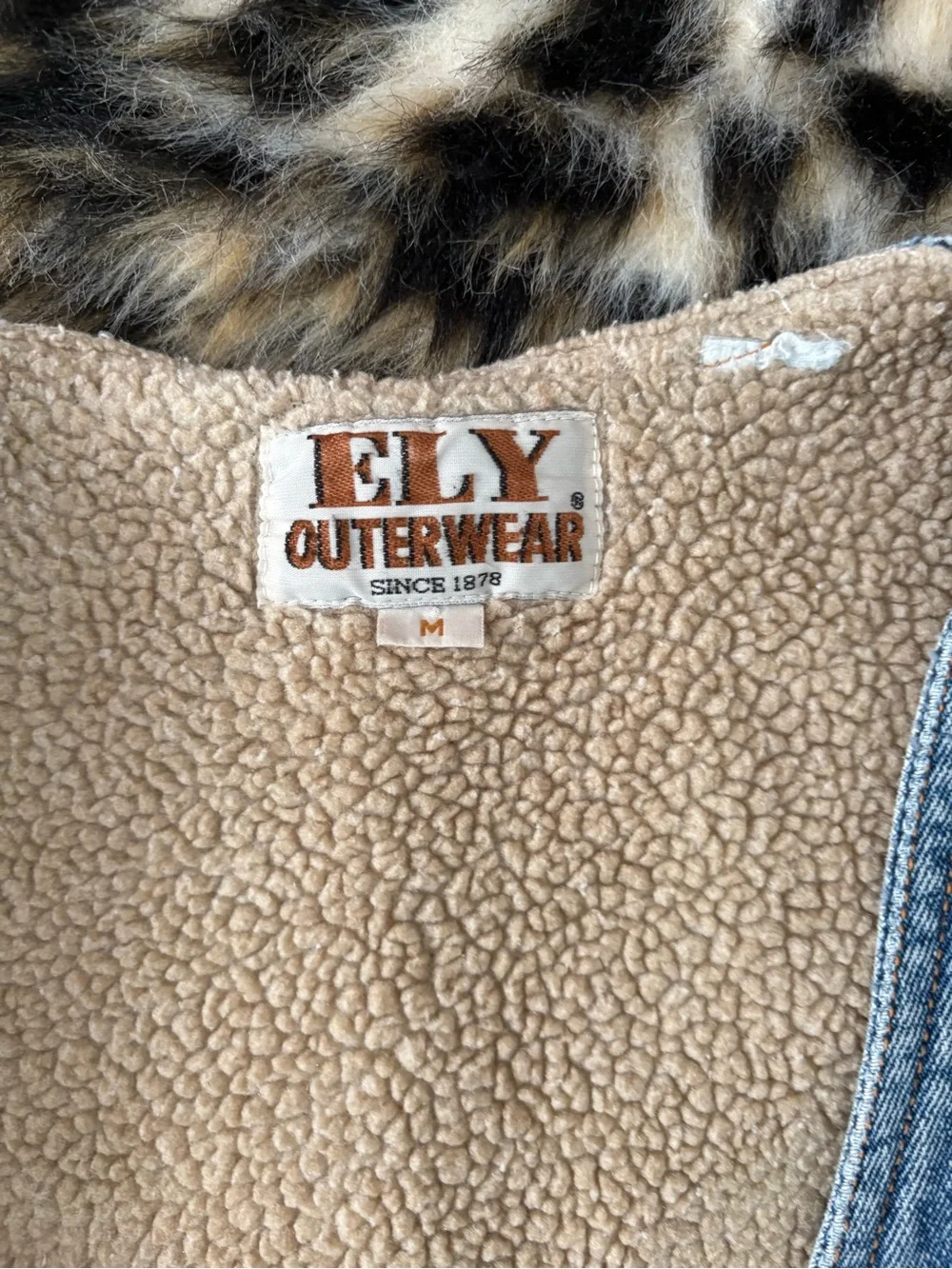 Vintage Denim Sherpa-Lined Vest - Blue